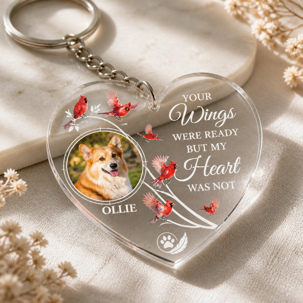 Pet Memorial Cardinal Heart Acrylic Keychain – Photo + Name - Personalized Acrylic Keychain 5b53698e-33b1-4bdd-9276-30eed6704f8f.jpg