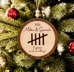 Personalized Anniversary ornament, 5th Anniversary, Wooden Anniversary ,Anniversary gift for him/her, Any Anniversary year 5b956311-7636-4e82-a8c6-c55b63c17bed-tytrt-4-.webp