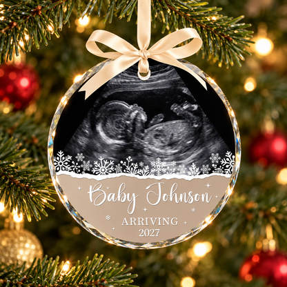 Custom Baby Announcement Ornament, Ultrasound Pregnancy Ornament, Sonogram Reveal Christmas Keepsake, New Family Gift, Expecting Parents 5bc3194a-f6a9-4744-8612-f749813f5e60-banner-3.png