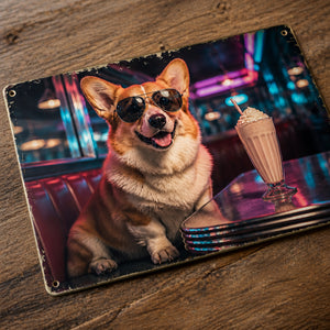 Cool Night Out Pet Portrait Metal Sign - Personalized Metal Sign 5bd67692-69f3-4b34-ae5a-fab0d00d7d39.jpg