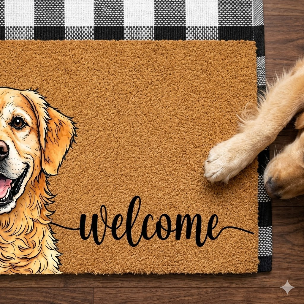 Personalized Dog Cat Portrait Doormat Custom Pet Welcome Mat
