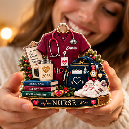 Personalized Nurse Christmas Ornament – Custom Name & Year, Nurse Scrubs & Stethoscope Ornament, RN Appreciation Gift, Nursing Christmas Gift for Her 5bde8daf-888b-4885-9a4d-d1f70ce7ec51-02_Nurse_Burgundy_Gift_Recipient.jpg