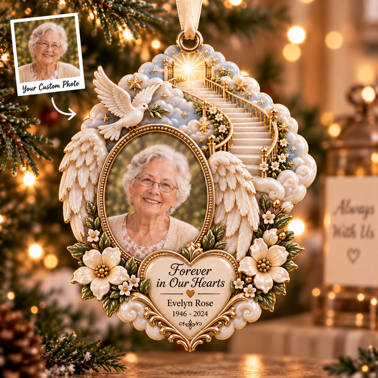 Personalized Stairway to Heaven 3D Memorial Ornament – Custom Photo, Name & Dates Angel Wings Remembrance Keepsake, Sympathy Gift 5c013f6d-aa56-4315-a190-a7f667b672a9-Forever-in-Our-Hearts-Ornament-Image-Sep-15-2026-05_25_53-PM.png