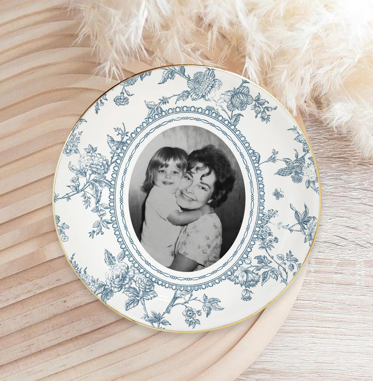 Mother of the Bride Gift, Toile De Jouy Trinket Tray, Custom Mother Photo Ring Dish, Mother of the Bride Wedding Day Gift from Daughter 5c2d2300-d0f5-4b5c-8040-1c42a6849f6b-9.jpg