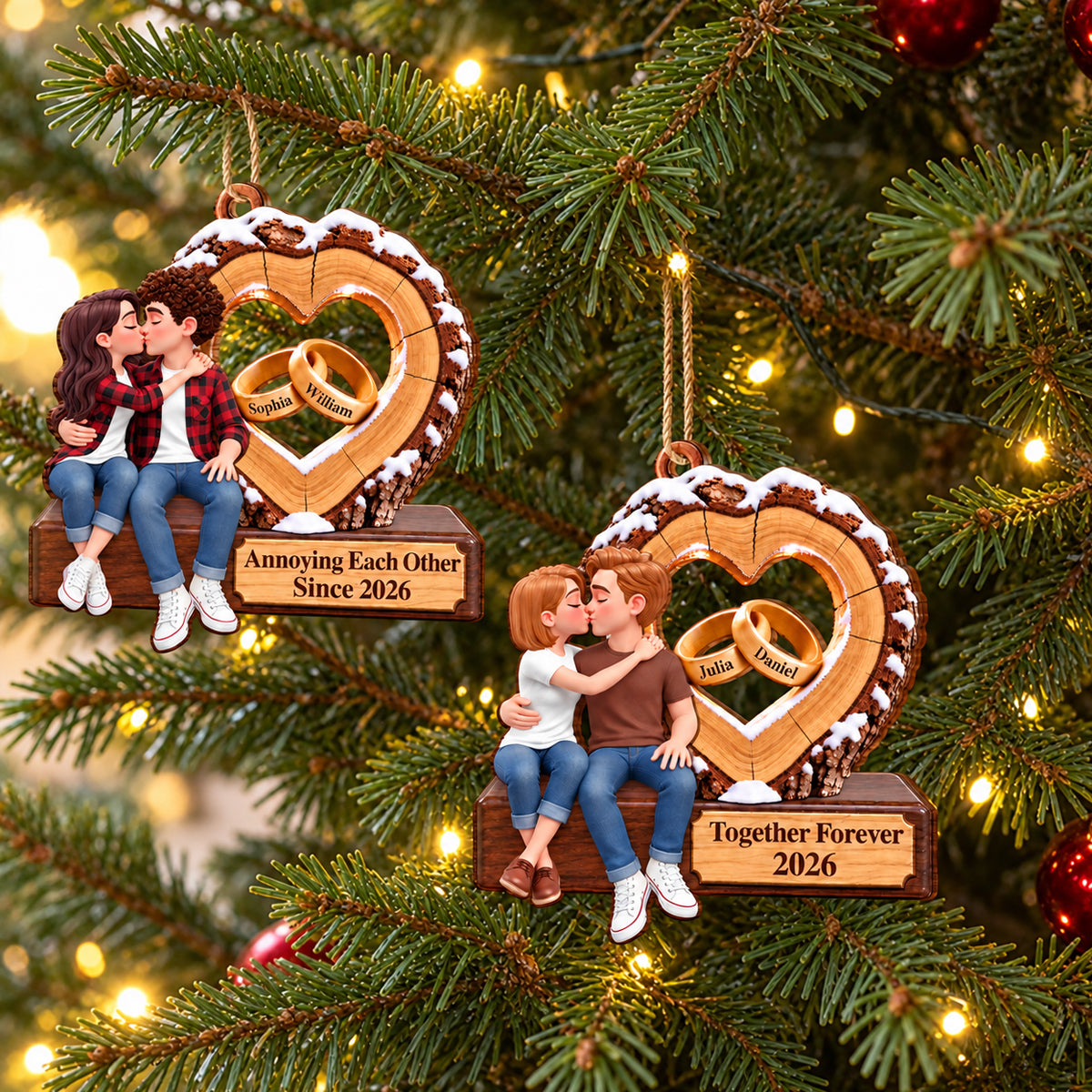 Anniversary Couple Gift - Personalized Romantic Kissing Together Forever Wooden Ornament 5c4ad403-8bef-4f3c-a6ae-e7be2e7e76aa-mk-6.jpg