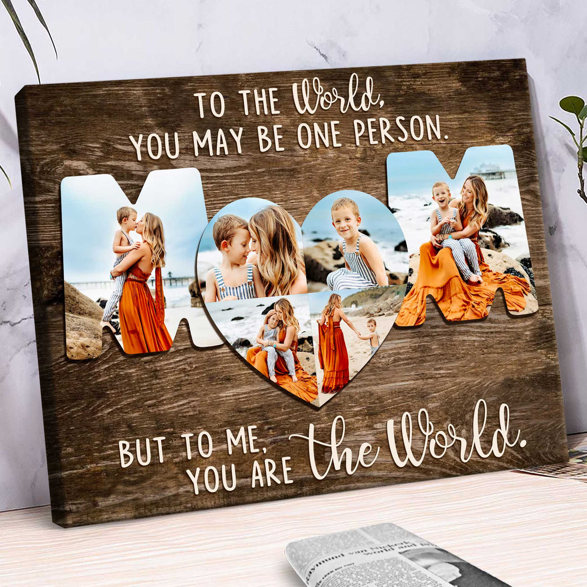 Personalized Mom Photo Collage Canvas, Unique Mothers Day Gift for Mom from Daughter or Son, Mothers Day Picture Gifts