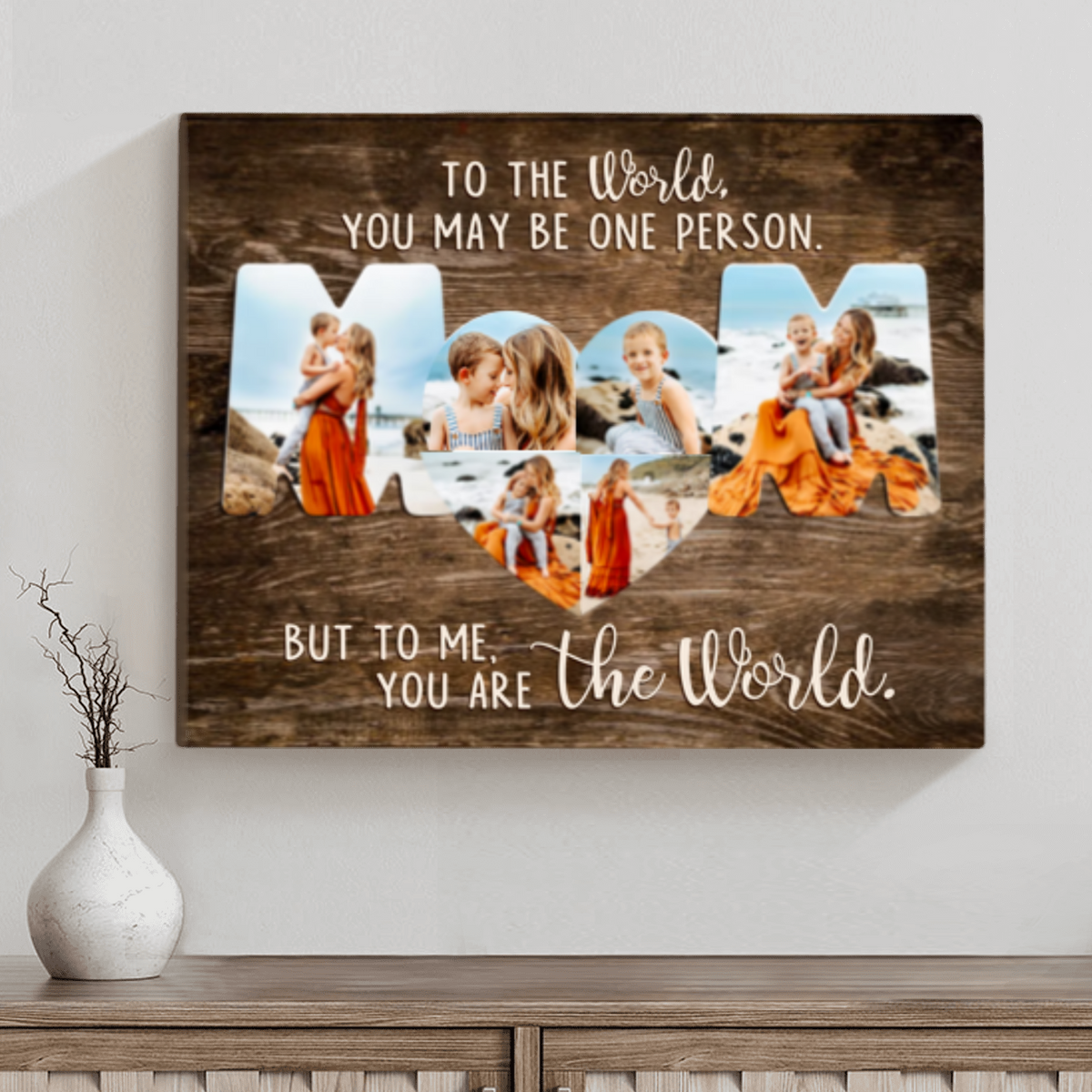 Personalized Mom Photo Collage Canvas, Unique Mothers Day Gift for Mom from Daughter or Son, Mothers Day Picture Gifts
