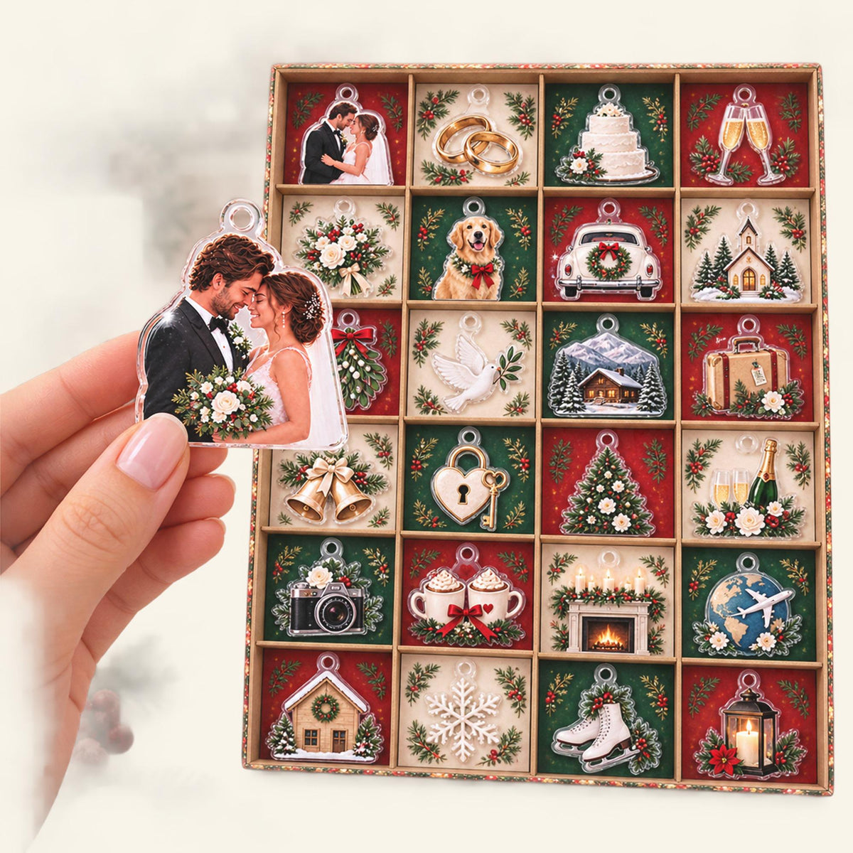 Personalized Newlywed Advent Calendar with 24 Custom Photo Acrylic Ornaments, Our First Christmas Married Gift, Wedding Keepsake for Couple 5c6e554e-20f2-4a37-86da-a8c2972f969e-il_fullxfull.8619109423_h26f.jpg