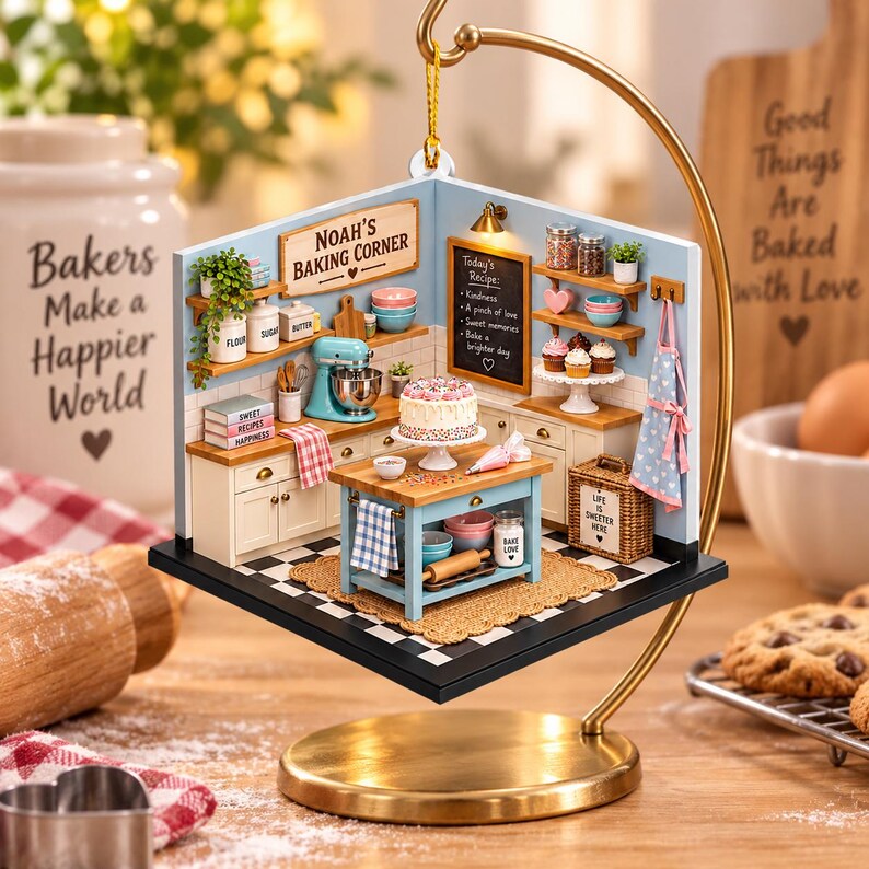 Personalized Baking Corner Ornament, Custom Baker Gift, Kitchen Christmas Decor, Baking Lover Keepsake, 2D Flat Ornament 5c78948e-a530-4208-8c1b-52f3c20db69c-hgh-11-.jpg