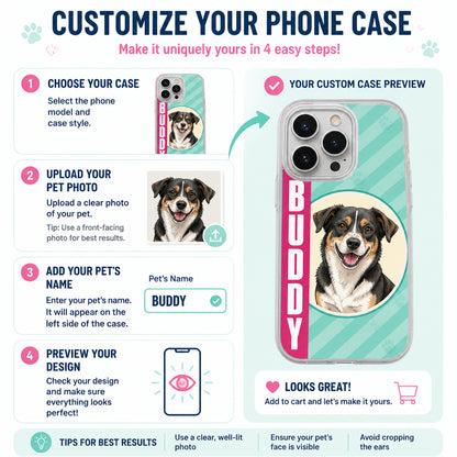 Custom Pet Portrait Phone Case with Name – Stripe Ribbon Edition - Personalized Phonecase 5ca27f62-e349-456b-8824-52c76404ba98.jpg