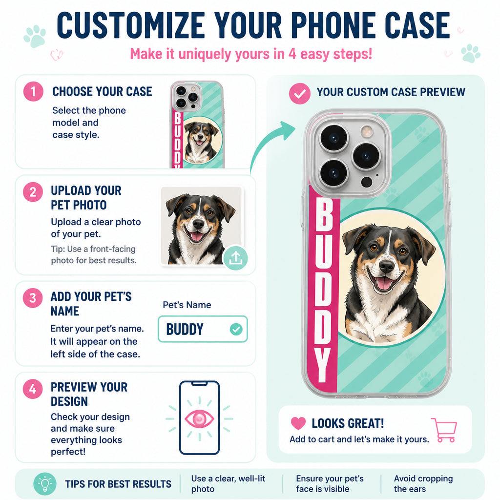 Custom Pet Portrait Phone Case with Name – Stripe Ribbon Edition - Personalized Phonecase 5ca27f62-e349-456b-8824-52c76404ba98.jpg