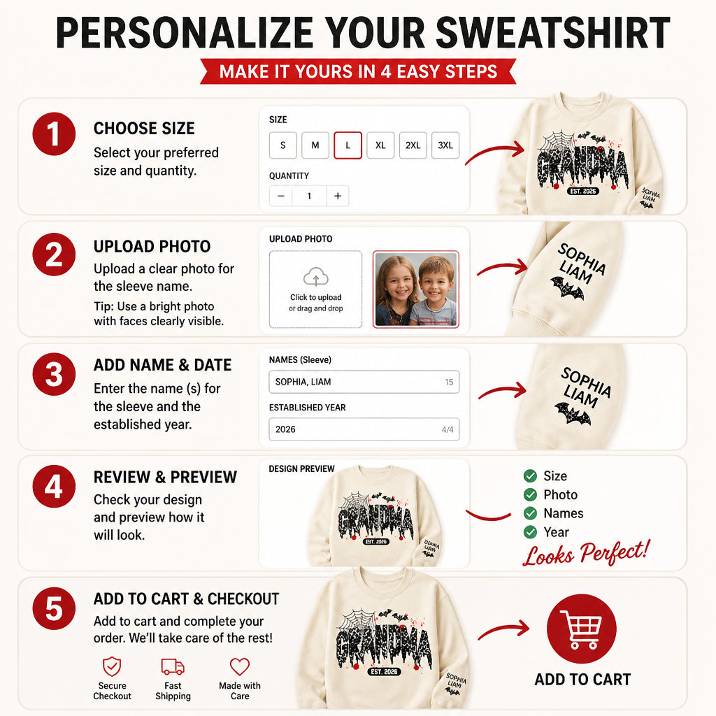 Spooky Grandma Est. Year & Grandkids Names Sweatshirt - Personalized Sweatshirt 5cac1ea7-6a3e-4891-81ae-276128ceba9d.jpg