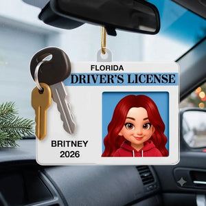 Driver's License 3D Effect - Personalized Acrylic Ornament - Christmas Gift For New Drivers, Teen Boy Teen Girl
