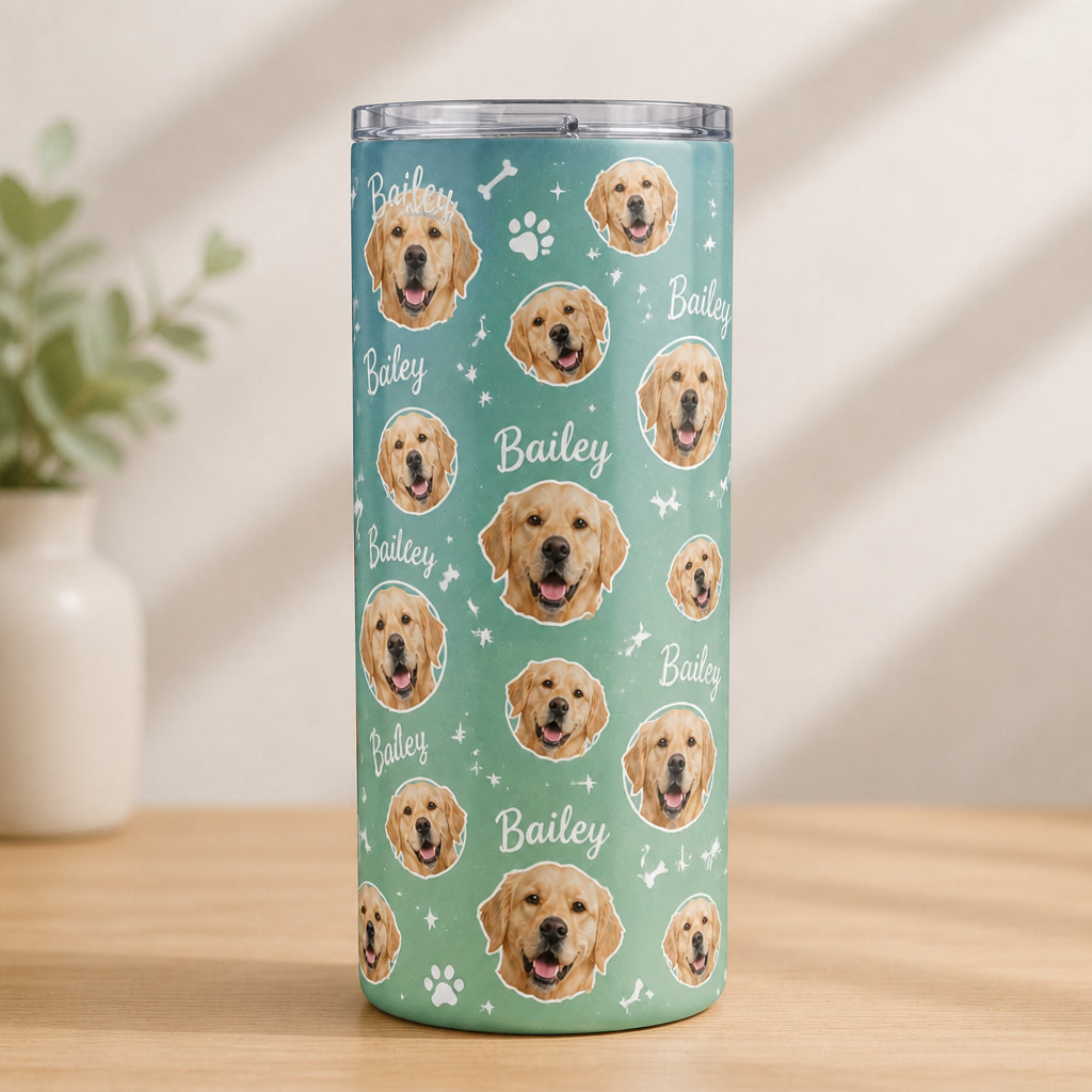 Custom Pet Photo + Name Pattern Tumbler - Personalized Tumbler 5cba1f13-5c04-4355-8d1b-5e10614d37c2.jpg