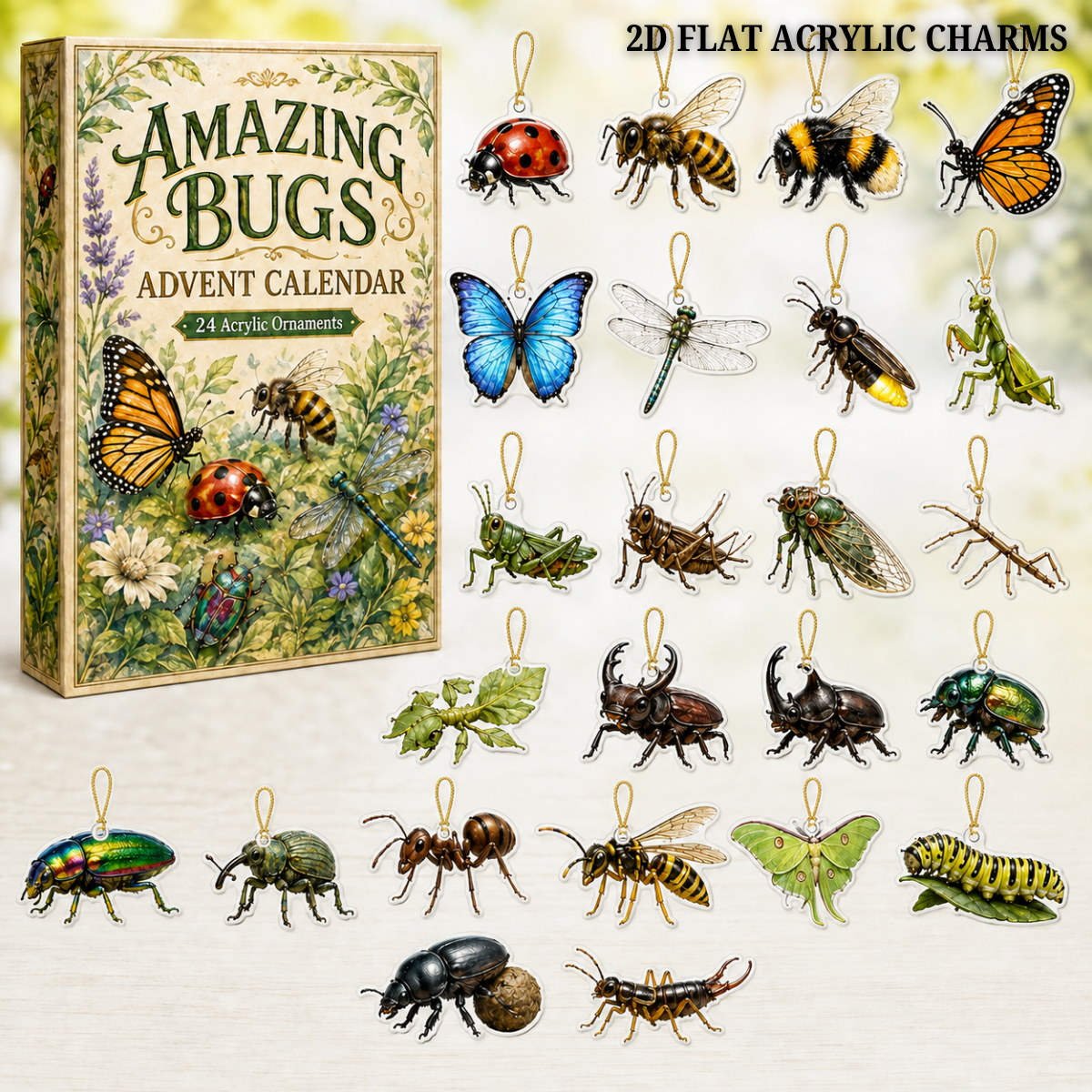 Amazing Bugs Advent Calendar 2026 - 24-Day Festive Countdown, Acrylic Charms Blind Box - Gift For Bug Lovers 5cf82644-cf09-4797-bd3e-c2b31327fa6a-bug-text.png