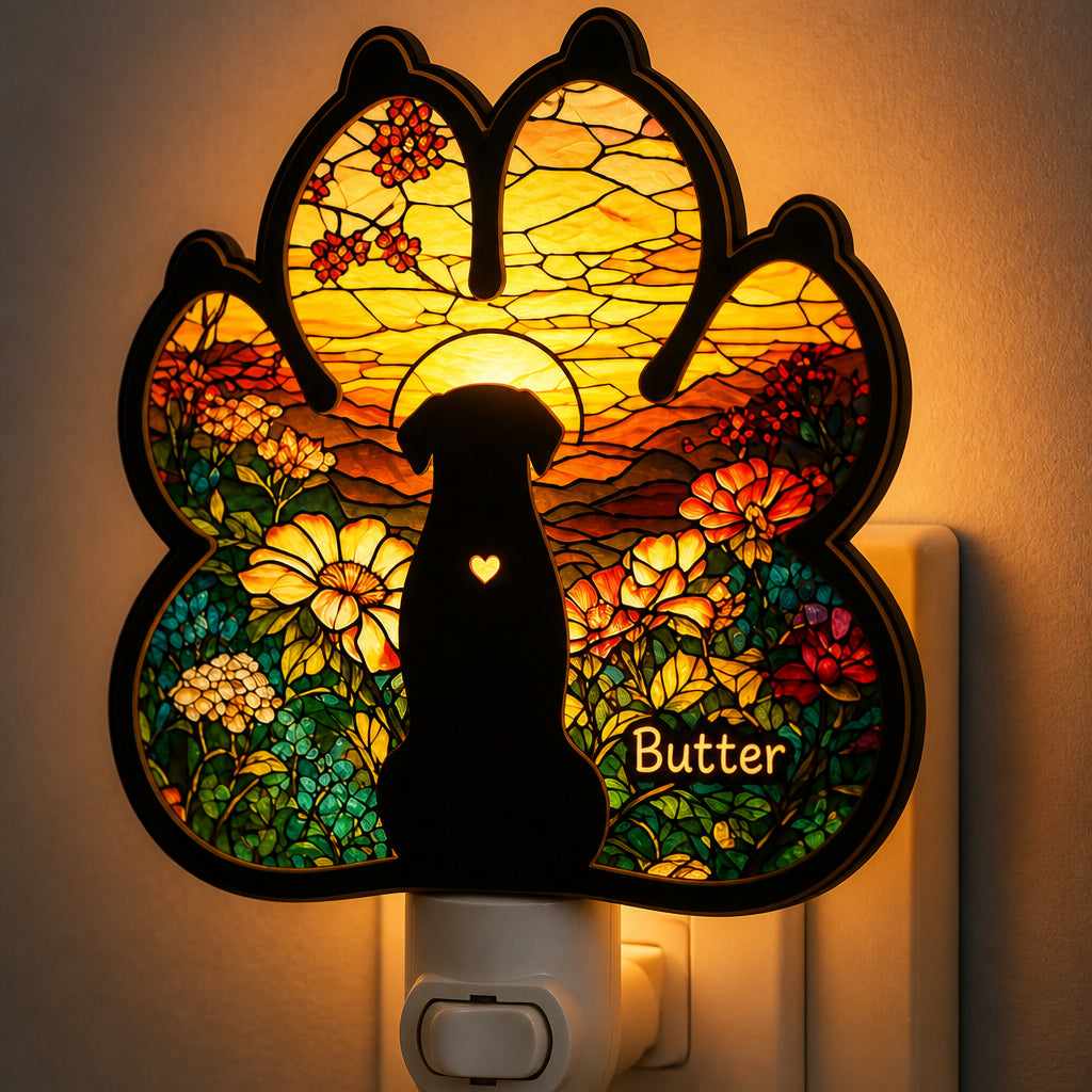 Stained Glass Pet Night Light — Moonlit Garden (Custom Name) - Personalized Acrylic Night Light 5cfe515b-b50e-4124-867c-7ebf6313239f.jpg