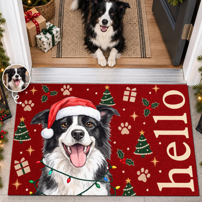Personalized Dog Christmas Doormat, Custom Pet Photo Welcome Mat, Holiday Door Mat 5d02450a-ae7e-450f-9a48-b57118815ec0-2.jpg