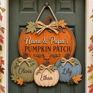 Personalized Grandma & Grandpa's Pumpkin Patch Door Hanger, Custom Grandkids Name Pumpkin Sign, Autumn Front Door Decor, Grandparent Gift 5d10b3b4-3223-4210-93af-1bd7ba4daa3c--6yjui78-2-.jpg