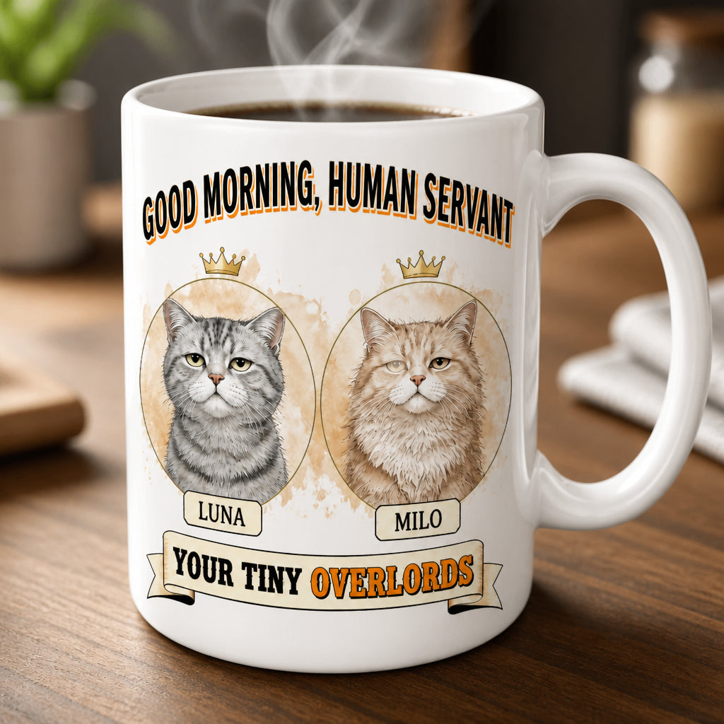 Good Morning Human Servant – Your Tiny Overlords Personalized Cat Portrait Mug - Personalized Mug 5d18cc2d-9a03-478a-a7e2-80efcd76ca6f.jpg