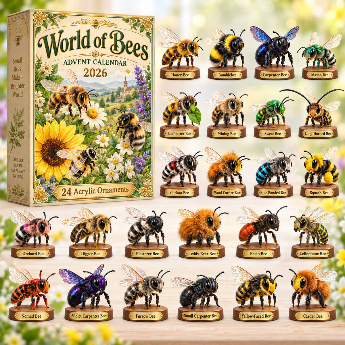 World Of Bees Advent Calendar 2026 - 24-Day Festive Countdown, Acrylic Charms Blind Box - Gift For Bee Lovers 5d2e9158-9598-4f48-9564-2259221f244e-bee.jpg