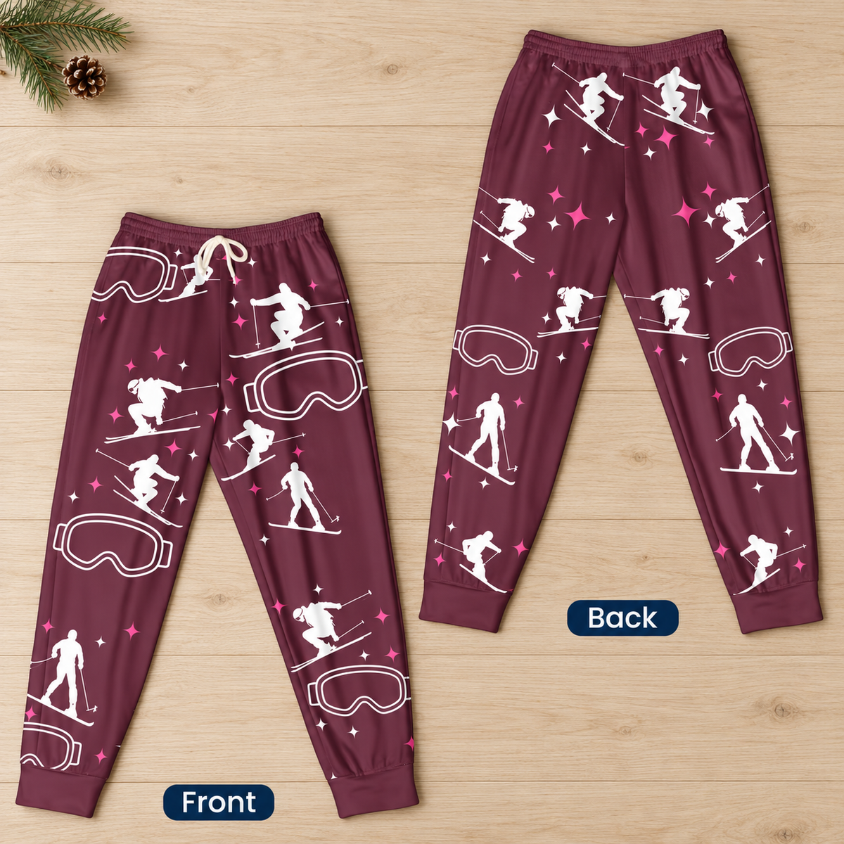 Custom Name Gift For Skiing Lovers, Snowboarding Lover - Personalized Sweatpants, Winter Gift 5d3767e0-48d3-4459-871f-a5e9233595e8-Qu-n-tuy-t-m-u-r-u-vang-tr-n-g-1.png
