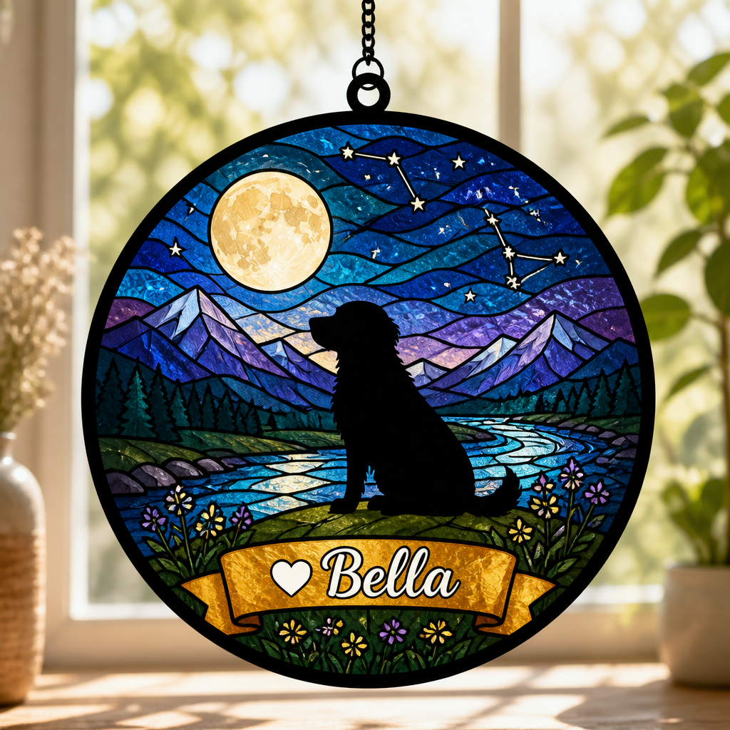 Twilight Mountains Personalized Dog Suncatcher - Personalized Suncatcher Stained Glass 5d4fea9f-deb0-4c9d-bd87-0b80145b2c52.png