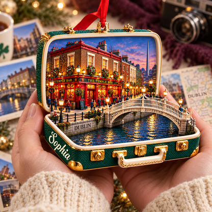 Personalized 3D Temple Bar Suitcase Christmas Ornament – Dublin Ireland Travel Souvenir & Gift for Dublin Lovers 5d55ebc9-6eaa-45e1-b834-9d78514aa32c-Emerald-Dublin-Christmas-Keepsake-4.png
