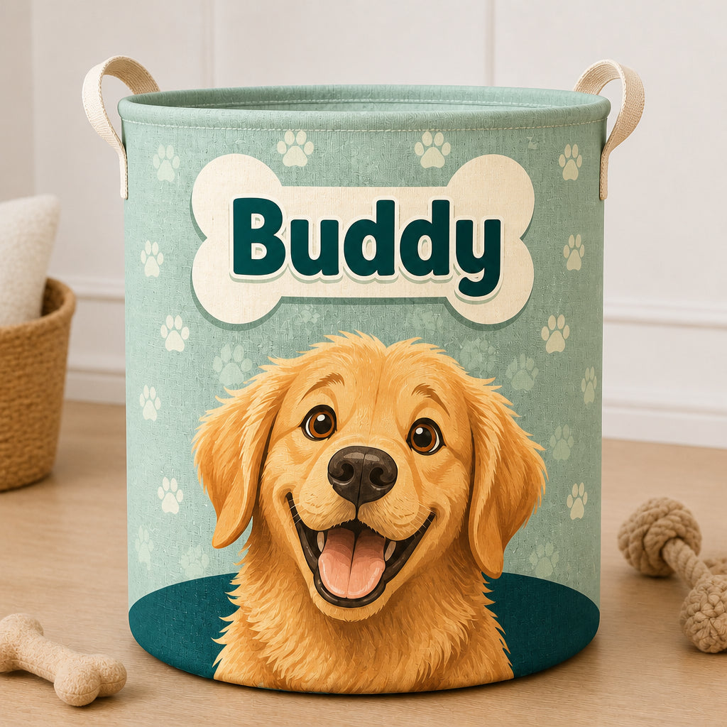 Custom Pet Name Storage Bag – Paw Print Dog Portrait - Personalized Storage Bag 5d56f369-c075-43d2-81ec-1cab0c139b35.jpg