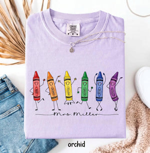 Comfort Colors Customized Crayon Doodles Teacher Shirt, Dancing Rainbow Back to School Tee, Kindergarten Elementary School Teacher Gift 5d5d4641-3aef-482e-ad6f-e5cf09036263-8.jpg