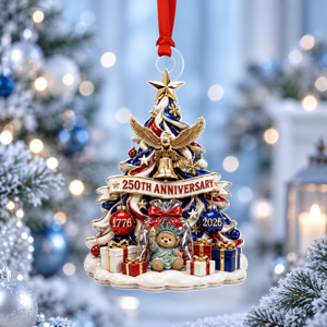 250 Years America 2D Ornament, 250th Anniversary Xmas Decor, Patriotic Christmas Tree Ornament, 1776 - 2026 Keepsake Gift, USA Christmas Bauble 5d64a0b1-b475-47d4-9131-49abbbccae6b-back.png