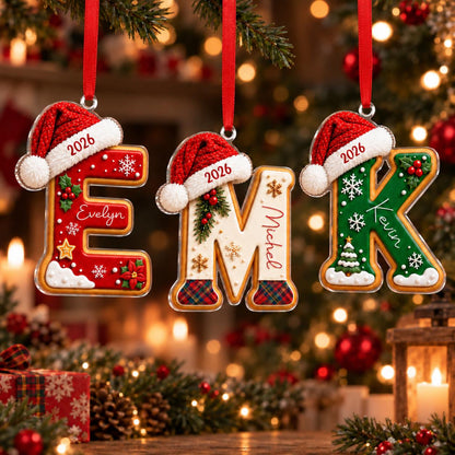 Personalized Gingerbread Letter Kid Name Christmas Ornament, Custom Initials Alphabet Flat Acrylic 5d6ffd47-4a99-4977-bfa1-d093379c19a6-1.jpg