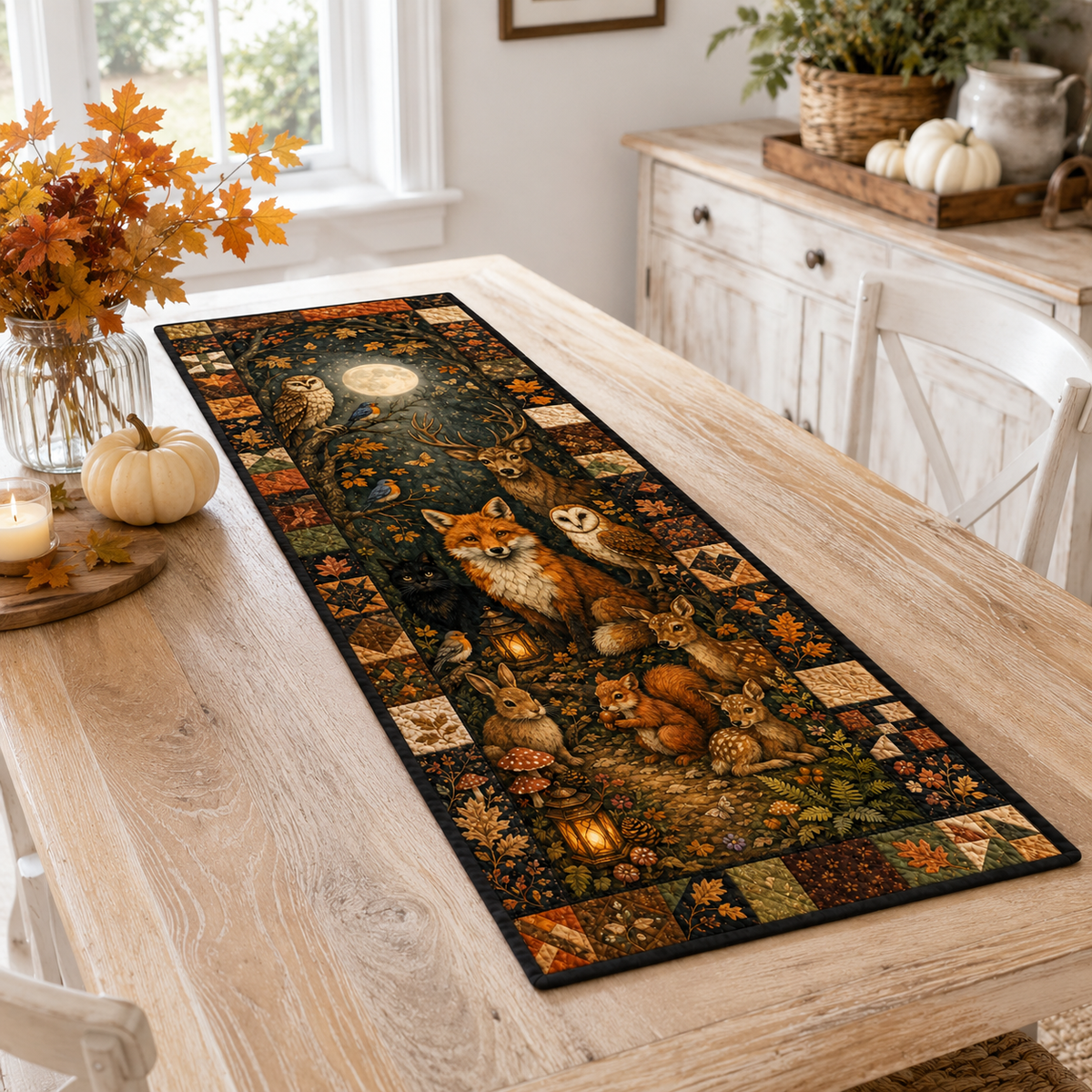 Woodland Animals Autumn Quilted Table Runner, Fox Owl Deer & Rabbit Fall Table Decor, Rustic Forest Thanksgiving Kitchen Runne 5d716439-7955-4674-a36d-d5a96eadb9ad-Image-Aug-13-2026-03_36_34-PM-4-.png