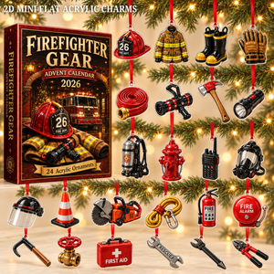 Firefighter Gear Advent Calendar 2026 - 24-Day Festive Countdown, Acrylic Charms Blind Box - Gift For Firefighters 5d72bd06-89e9-4666-b67f-3b56ca19d73d-firefighter-text.png