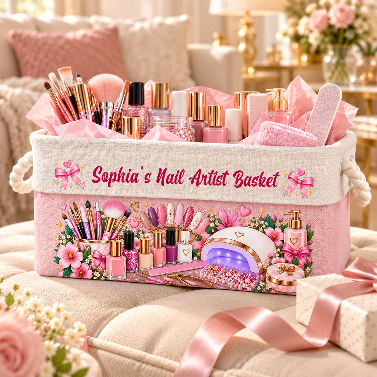 Nail Artist Basket Storage With Handles For Nail Artist - Personalized Storage Basket 5d7a7e17-bf31-4bf9-a230-efe907e91884-5.jpg