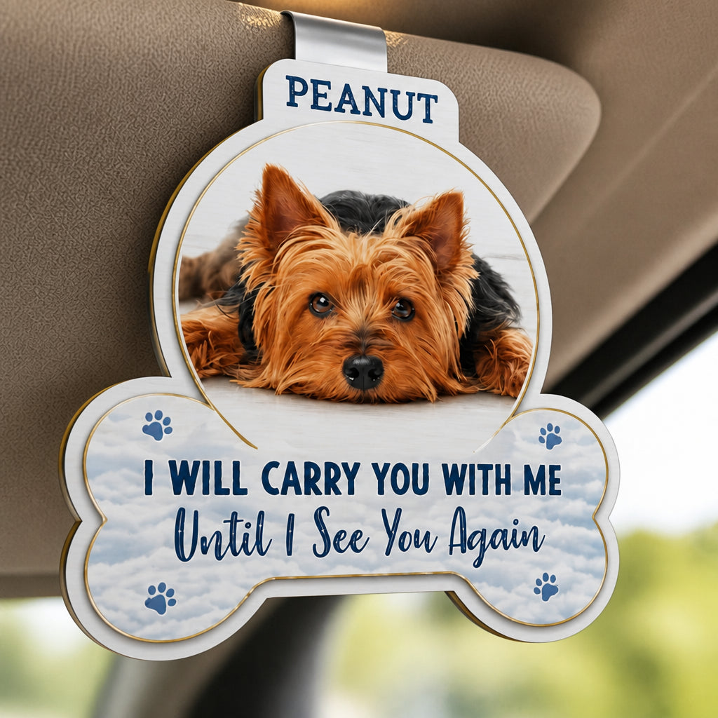 Pet Memorial Car Visor Clip – Carry You With Me (Photo + Name) - Personalized Car Visor Clip 5da55798-4103-4116-a6c4-e64d829d71fb.jpg