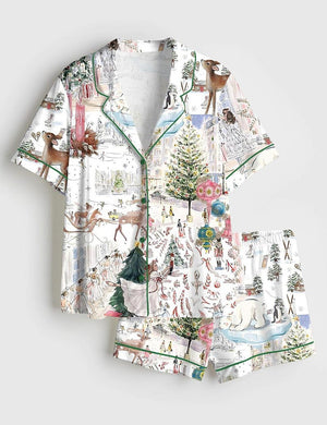 Women’s White Christmas Ballet Christmas Tree Elk Short Sleeve Satin Pajama Set, Pajama Nightwear Hot, Pajama Nightwear, Set for Hers 5da787ba-72a6-49c6-b444-05f78b538f24-q7.jpg