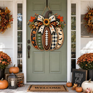 Football Pumpkin Door Sign, Halloween Fall Wreath, Autumn Sports Decor, Game Day GIFT 2026, Harvest Front Door Hanging, Football Fan Gift 5dbb5f6f-0f0b-42ad-a919-b30db8f990b9-fggfy-1-.webp