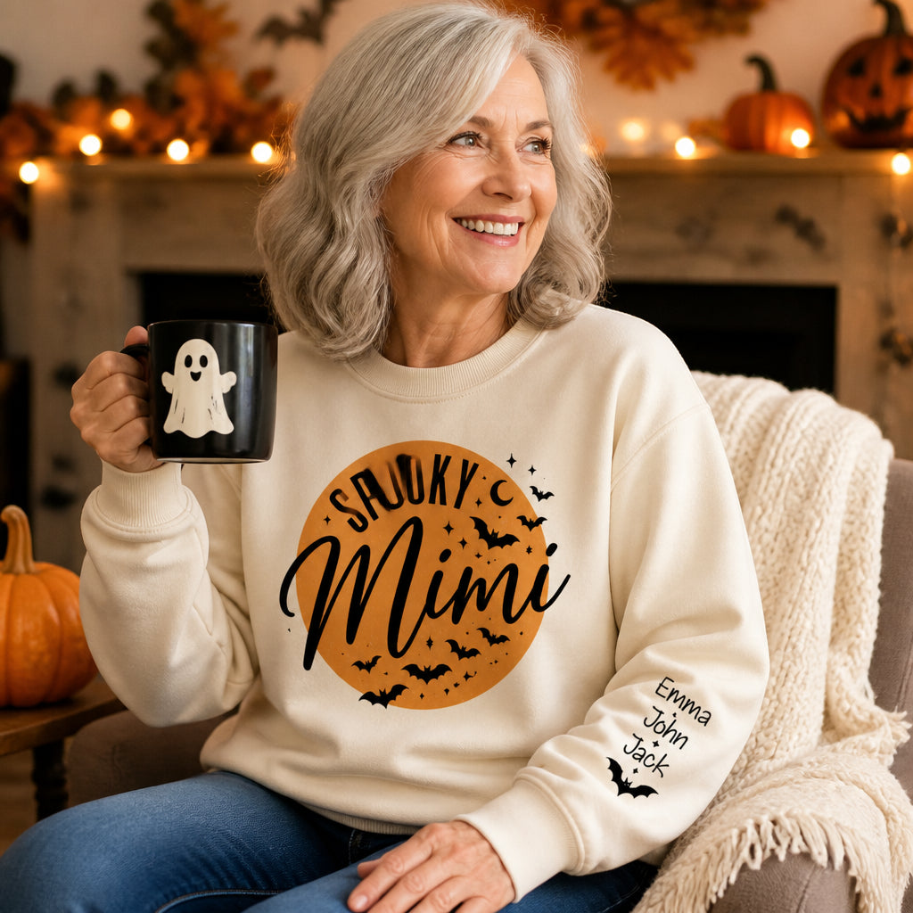 Spooky Mimi Halloween Grandma Sweatshirt – Personalized Kids’ Names Sleeve - Personalized 2 Side Printed Sweatshirt 5dbbb2e6-a47a-41e5-bfc7-c29abc81b94d.jpg