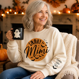 Spooky Mimi Halloween Grandma Sweatshirt – Personalized Kids’ Names Sleeve - Personalized 2 Side Printed Sweatshirt 5dbbb2e6-a47a-41e5-bfc7-c29abc81b94d.jpg
