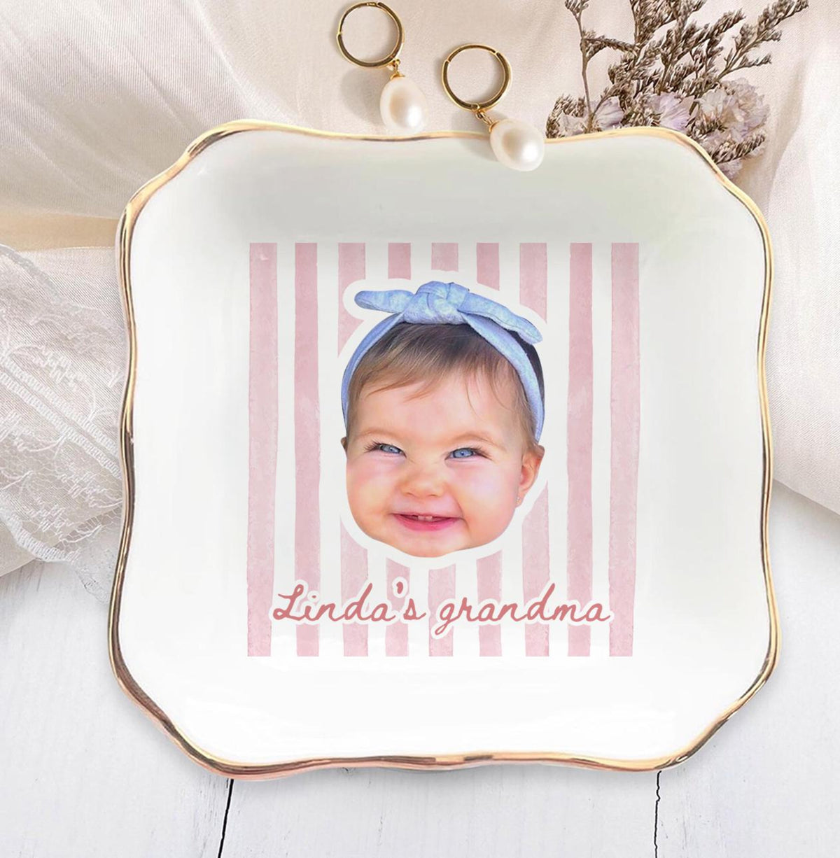 Personalized Baby Face Trinket Tray, Mothers Day Gift For Grandma, Grandma Gift from Grandkids, Nana Ring Dish, Birthday Gift For Grandma 5dbd8913-c6c4-4235-b924-f97de2996828-9.jpg