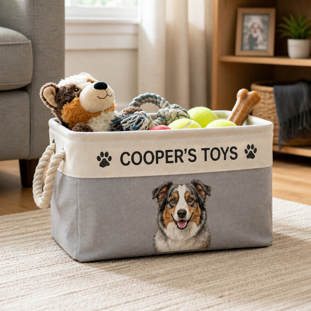 Personalized Pet Toy Storage Bag – Name + Custom Pet Portrait - Personalized Storage Bag 5dc89db9-5754-42b6-bd4d-0549b3a2095f.jpg