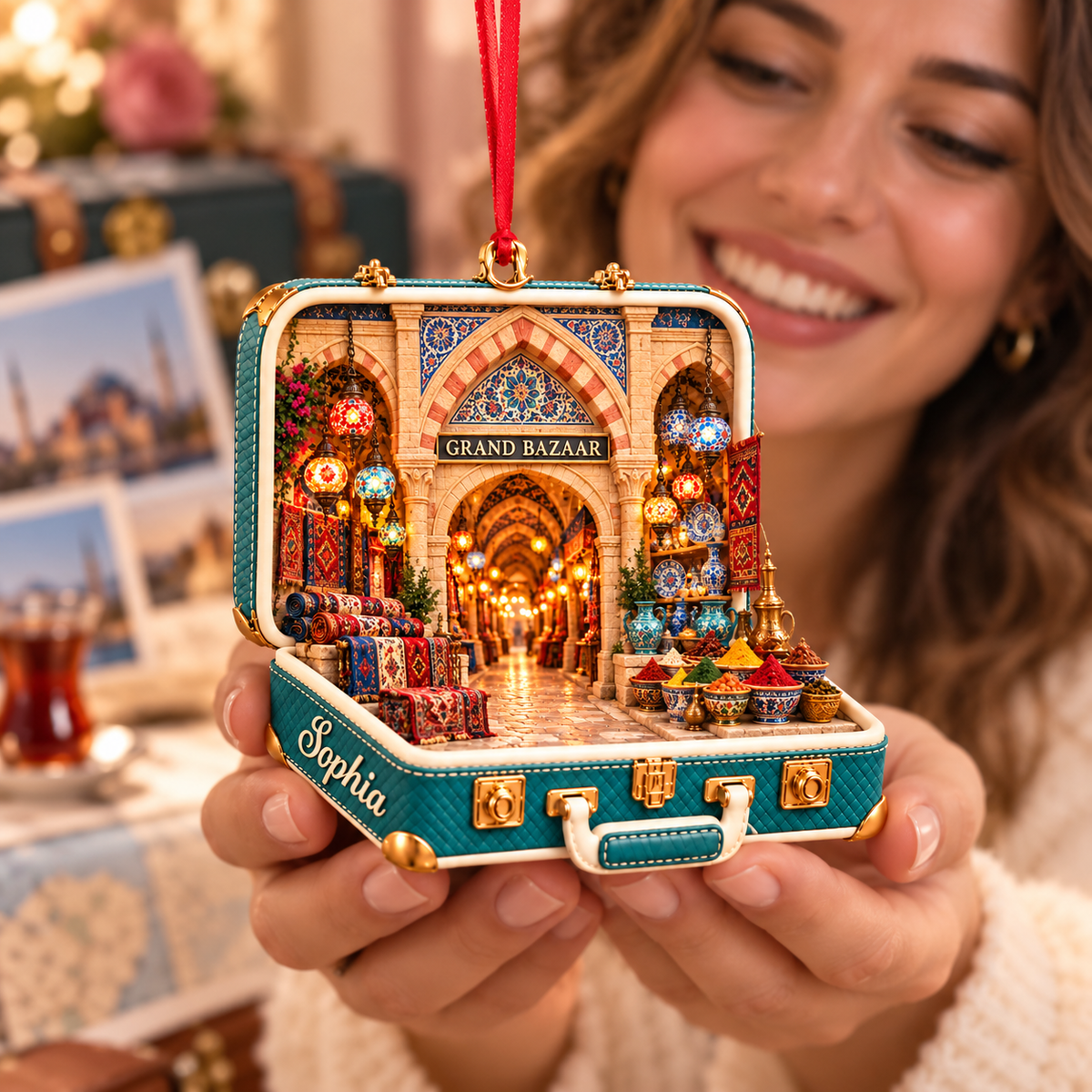 Personalized Grand Bazaar 3D Suitcase Christmas Ornament – Istanbul Travel Souvenir & Gift for Turkey Lovers 5dd9fb35-8893-449b-9850-54488b270441-Joyful-Grand-Bazaar-Keepsake-Moment-4.png