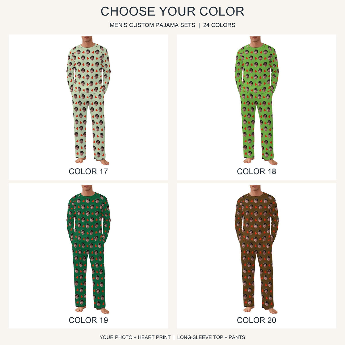 Custom Face Couple Pajamas, Personalized Photo Pajama Set for Men and Women, Matching PJs, 24 Colors, Anniversary Gift 5e00362e-304e-4073-9222-0e310166da8e-il_fullxfull.8613413711_skq6.jpg