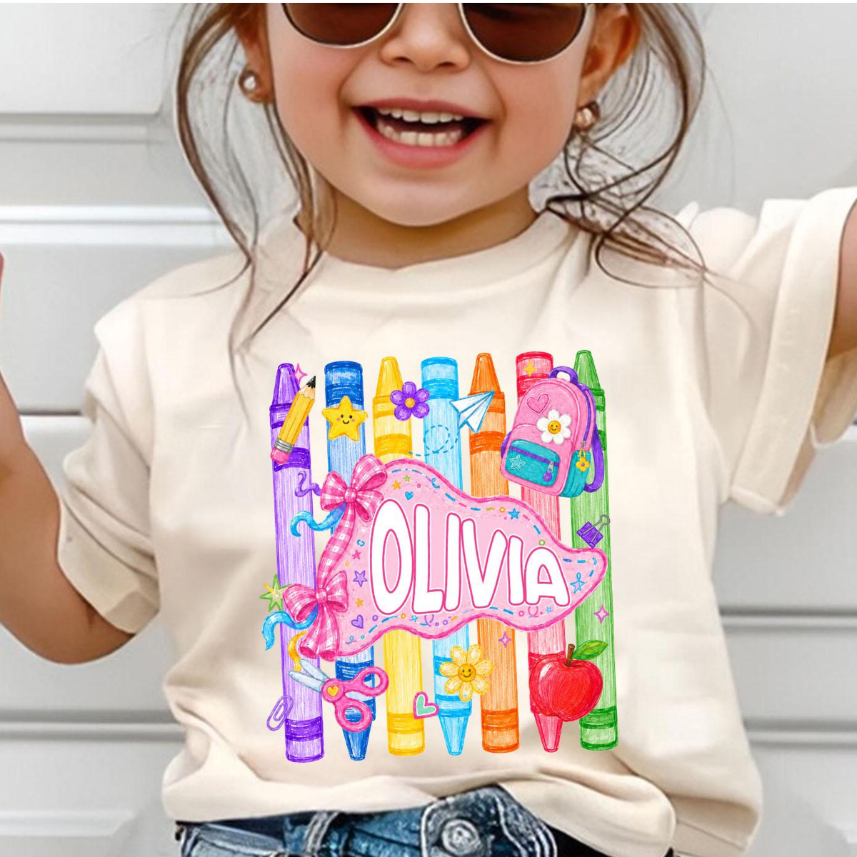 Custom Girls Back to School Shirt, Coquette School Top, Cute Pre K Kindergarten Shirt, First Day Of School Pennant, Kids Name Toddler Tee 5e453c08-3485-4a13-afac-53d2d371116b-4.png