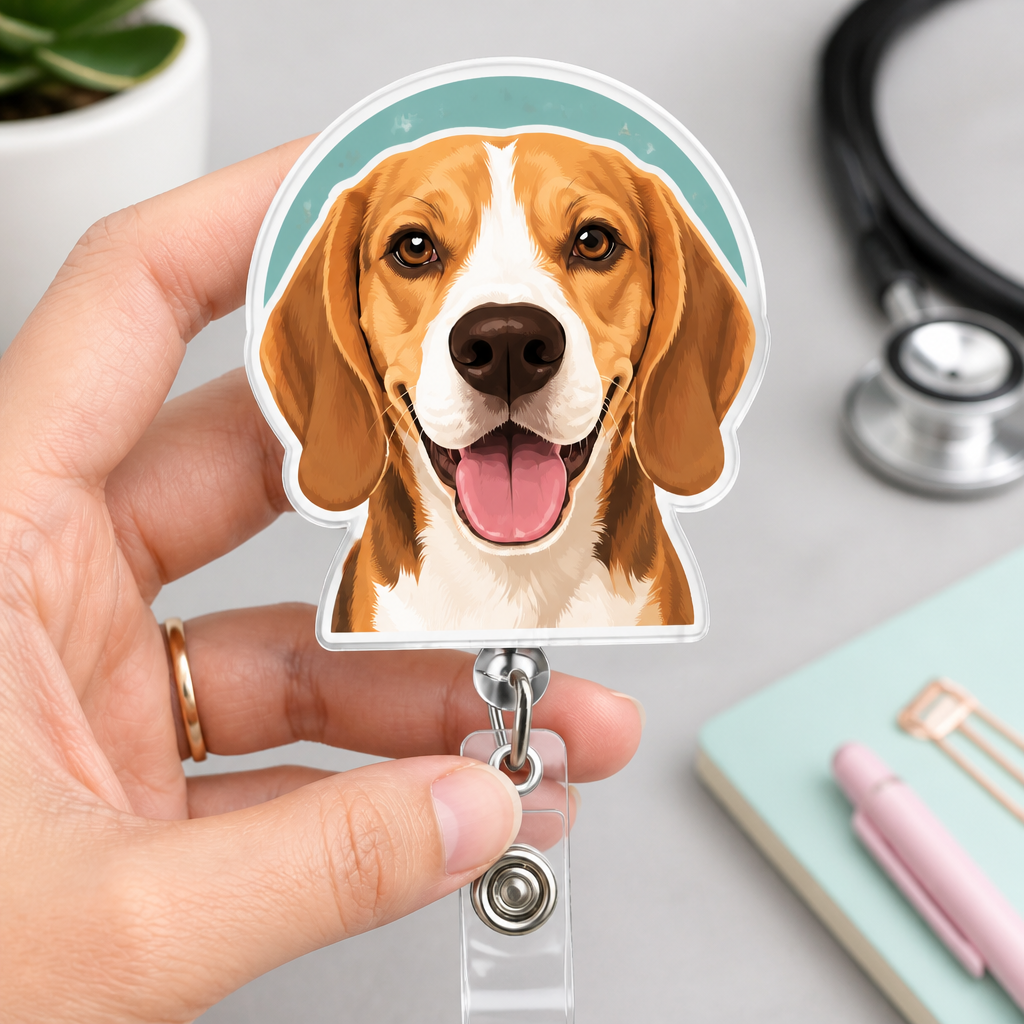 Custom Pet Portrait Badge Reel – Vector Headshot - Personalized Custom Shape Badge Reel 5e47cd58-39a3-4c41-98cd-87dfc1f006f3.png
