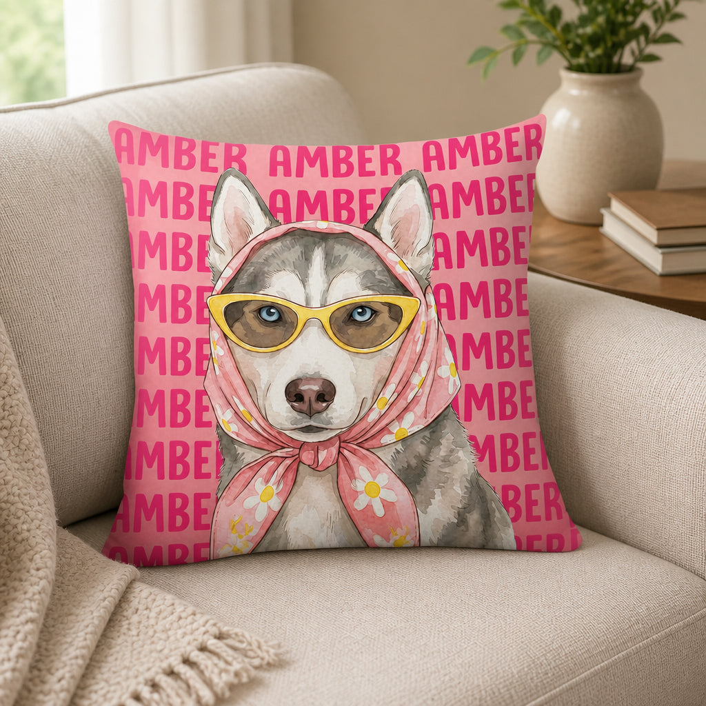 Custom Pet Portrait Pillow – Retro Scarf & Sunnies (From Your Photo + Name) - Personalized Pillow 5e878839-fb0c-4fe9-8afe-d8e6678b969e.jpg