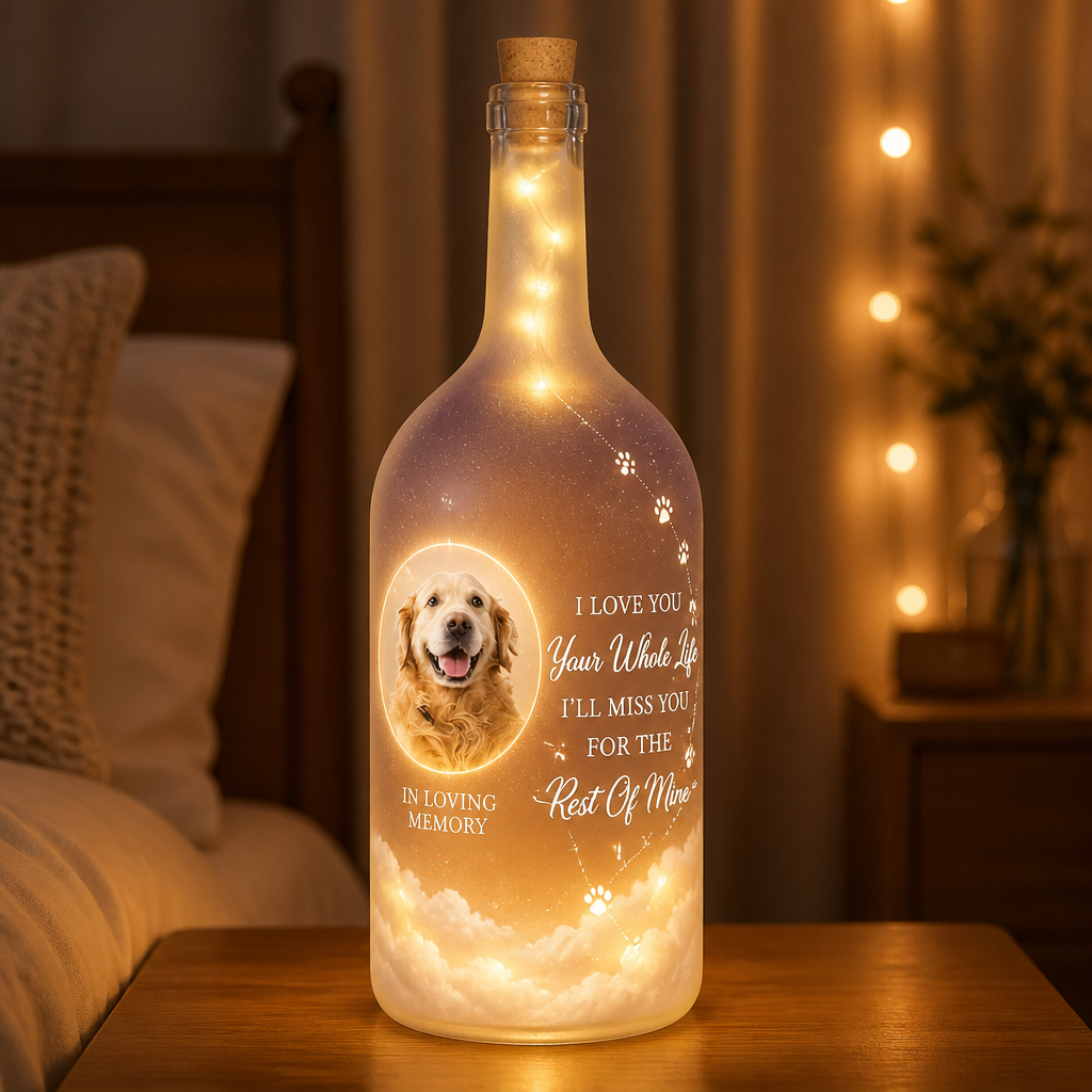 Pet Memorial Bottle Lamp – Custom Photo with Clouds & Paw Quote - Personalized Bottle Lamp 5e8a88d2-514f-4f76-b738-2a3eabca5d8b.png