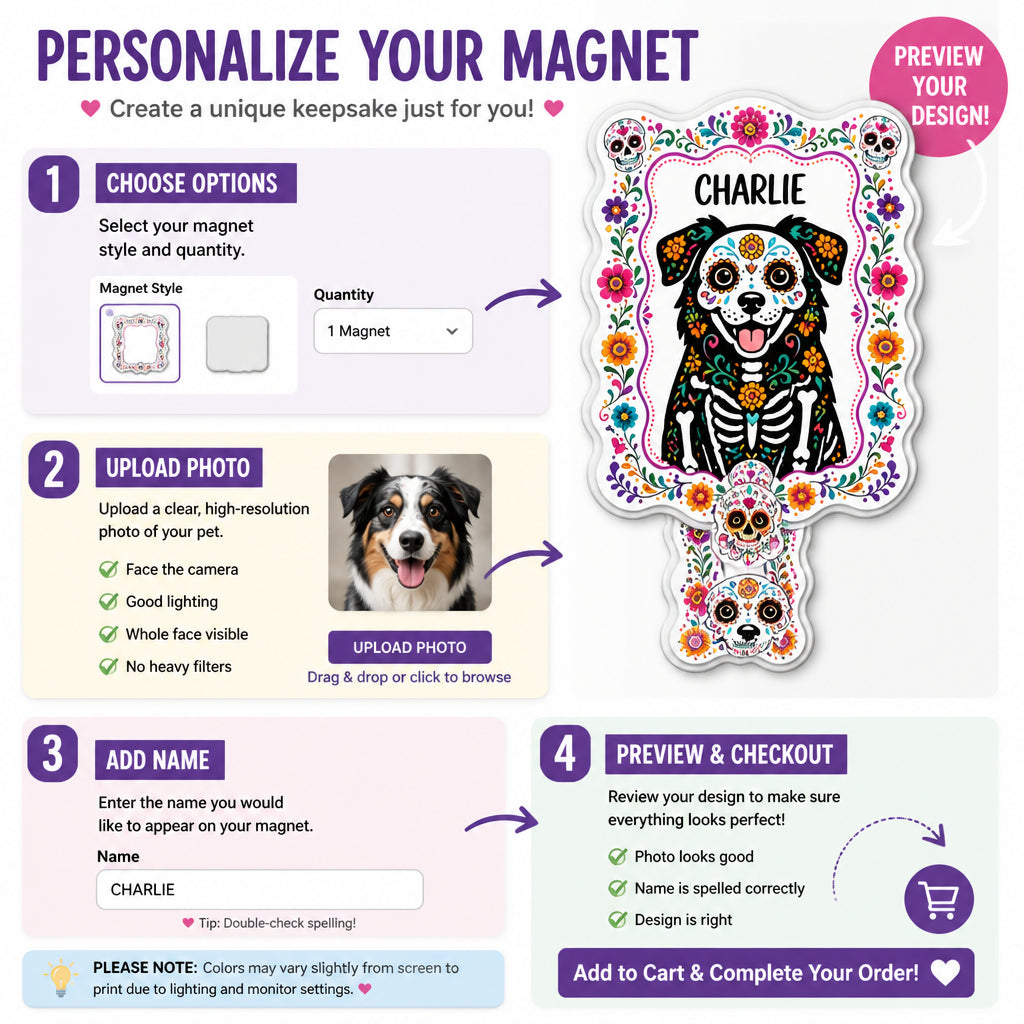 Calavera Pet Portrait Fridge Magnet – Upload Photo & Name - Personalized Custom Shape Fridge Magnet 5eb4c2ba-bc60-469c-9b73-6666bbe483b1.jpg