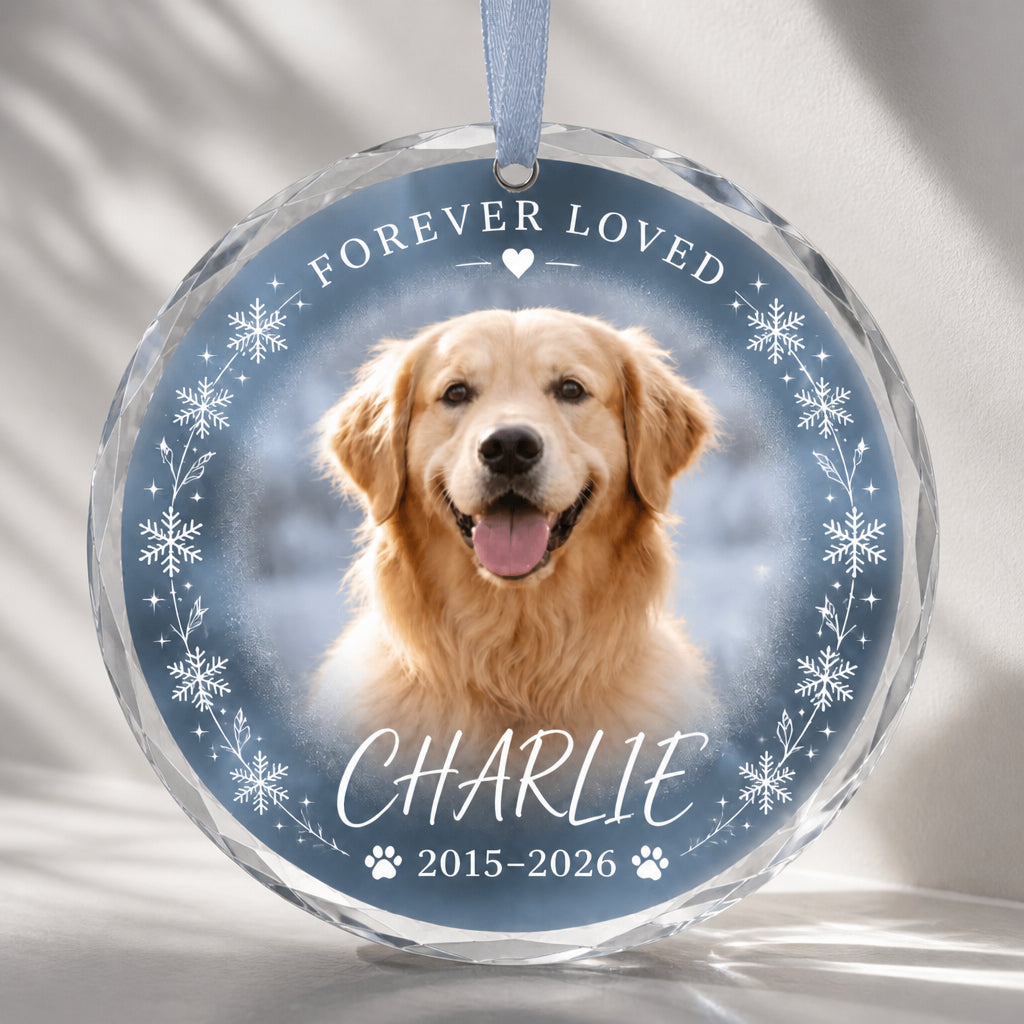 Forever Loved Pet Memorial Crystal Ornament - Personalized Crystal Ornament 5eb61460-7143-4779-aeb4-096b205be534.jpg