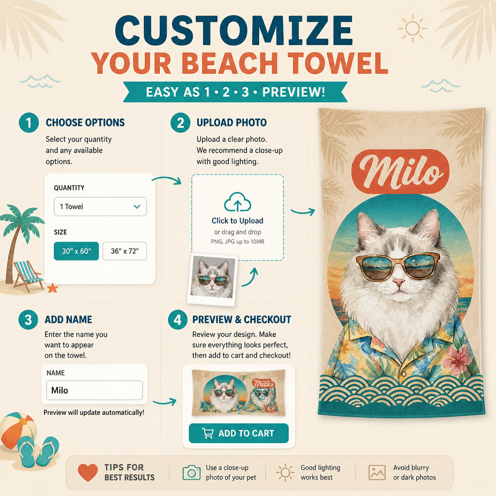 Retro Sun Custom Pet Portrait Beach Towel - Personalized Beach Towel 5ecb195e-7a17-4f12-ac10-1d9e8d373eec.jpg